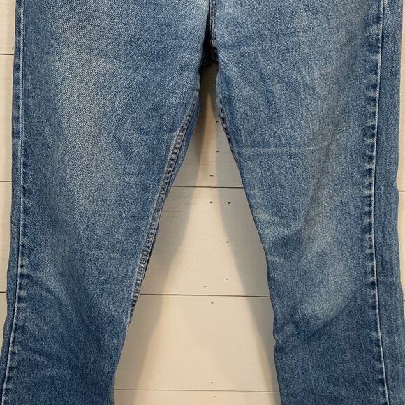 Vintage Levis 505 cut off raw hem straight leg denim jeans size 9 jr - Picture 4 of 13